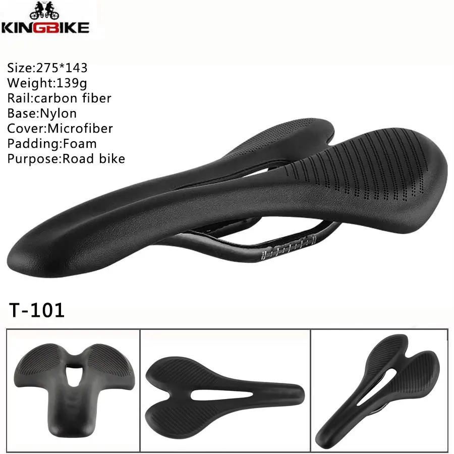 KINGBIKE Сверхлегкий велосипед седло горный велосипед углеродное седло Велосипедное Сиденье PU горная углеродистая сталь седла mtb дорожный велосипед часть седло