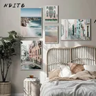 Плакат на холсте с изображением итальянского венецианского пейзажа, архитектуры, городского пейзажа, настенная живопись, картина с изображением океана, пляжа, современный декор для гостиной