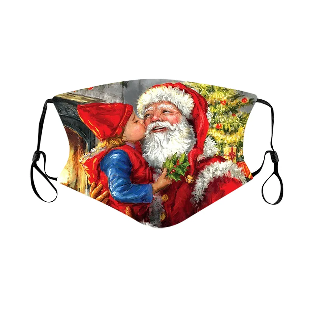 

1PC Christmas Print Adult Breathable Multi-Purpose Face Cover Reuse Mask Facemask Reuseable Mouth Cover Washable Face Mask