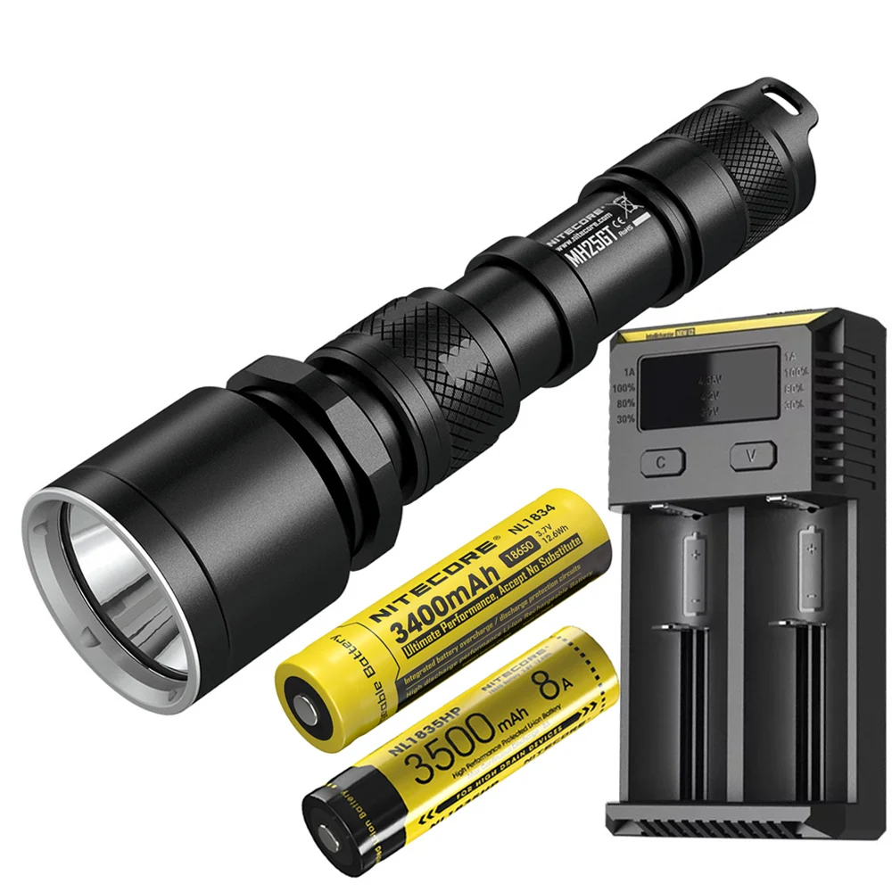 NITECORE MH25GT тактический фонарик USB Непосредственно Зарядка CREE XP-L HI V3 max 1000LM луч бросок 452 м Открытый спортивный факел - Испускаемый цвет: MH25GT 1834 35HP I2