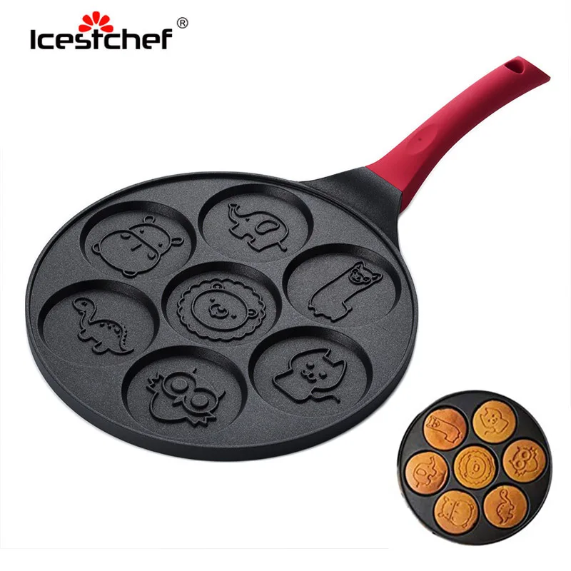 ICESTCHEF 7-Hole сковорода утолщенная мультяшная Милая антипригарная форма в виде
