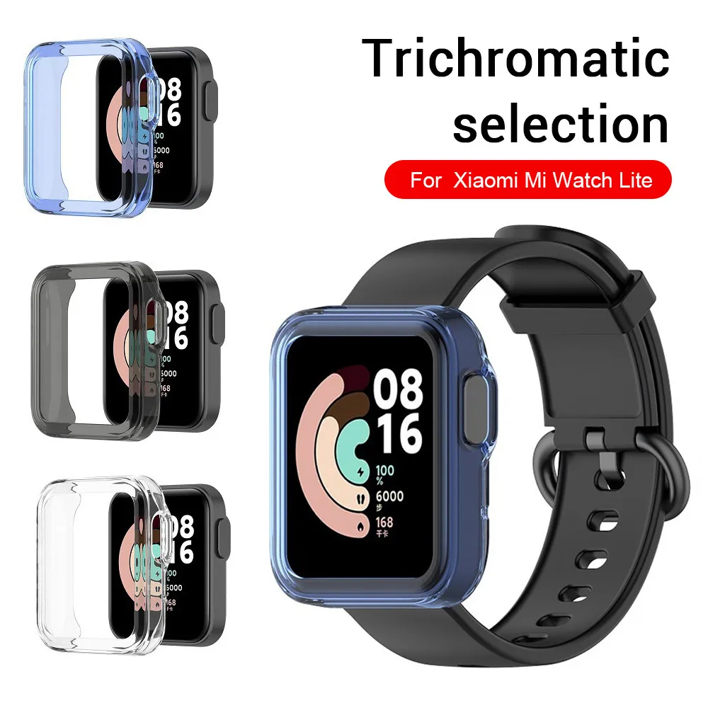 

Чехол для Xiaomi Mi Watch Lite, мягкий бампер из ТПУ с рамкой, защитный чехол для Redmi Watch, прозрачный противоударный защитный чехол