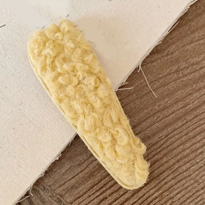 yellow 1 1 шт., заколки для волос карамельного цвета, в форме капли, квадратные, вьющиеся, пушистые, плюшевые, заколки для волос, BB, для женщин, девушек, милые, милые аксессуары для волос - Цвет: yellow 1