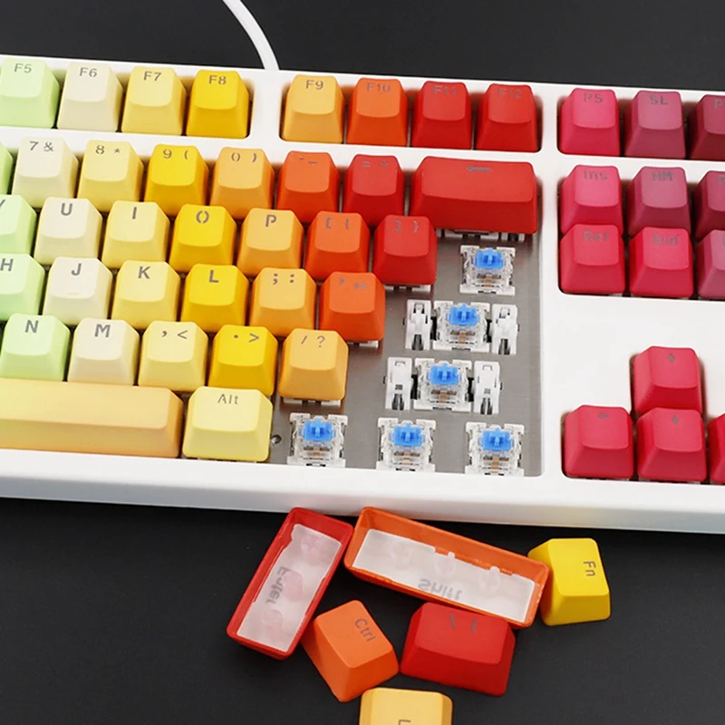 104 ключа Радуга Keycap PBT Dip с градиент цвета радуги подходит для клавиатуры