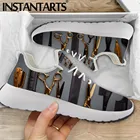 Женские кроссовки на шнуровке INSTANTARTS, брендовые дизайнерские вязаные кроссовки на плоской подошве, дышащая обувь для прогулок