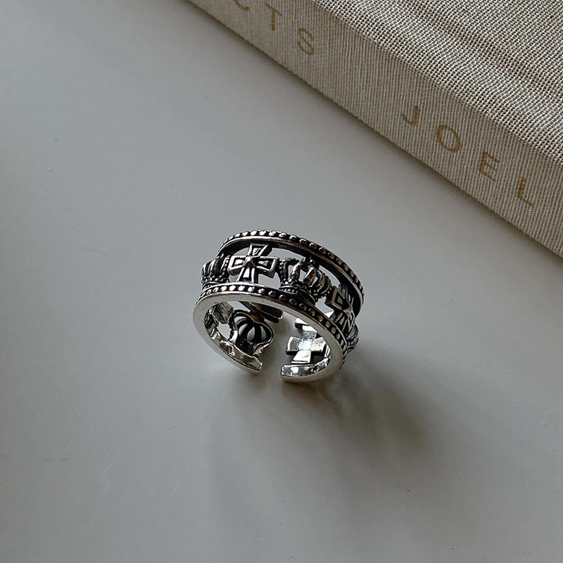 Женское Винтажное кольцо с короной Silvology креативные кольца из стерлингового