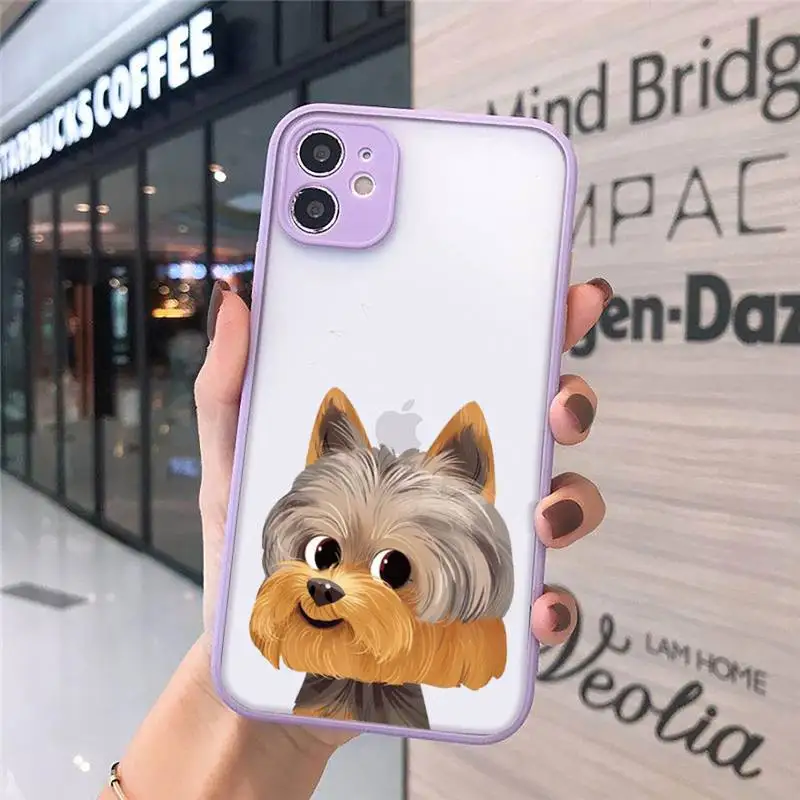 

Dog French Bulldog Phone Cases Matte transparent For Purple iPhone 12 Mini 11 Pro XR XS Max 7 8 Plus X Back Cover