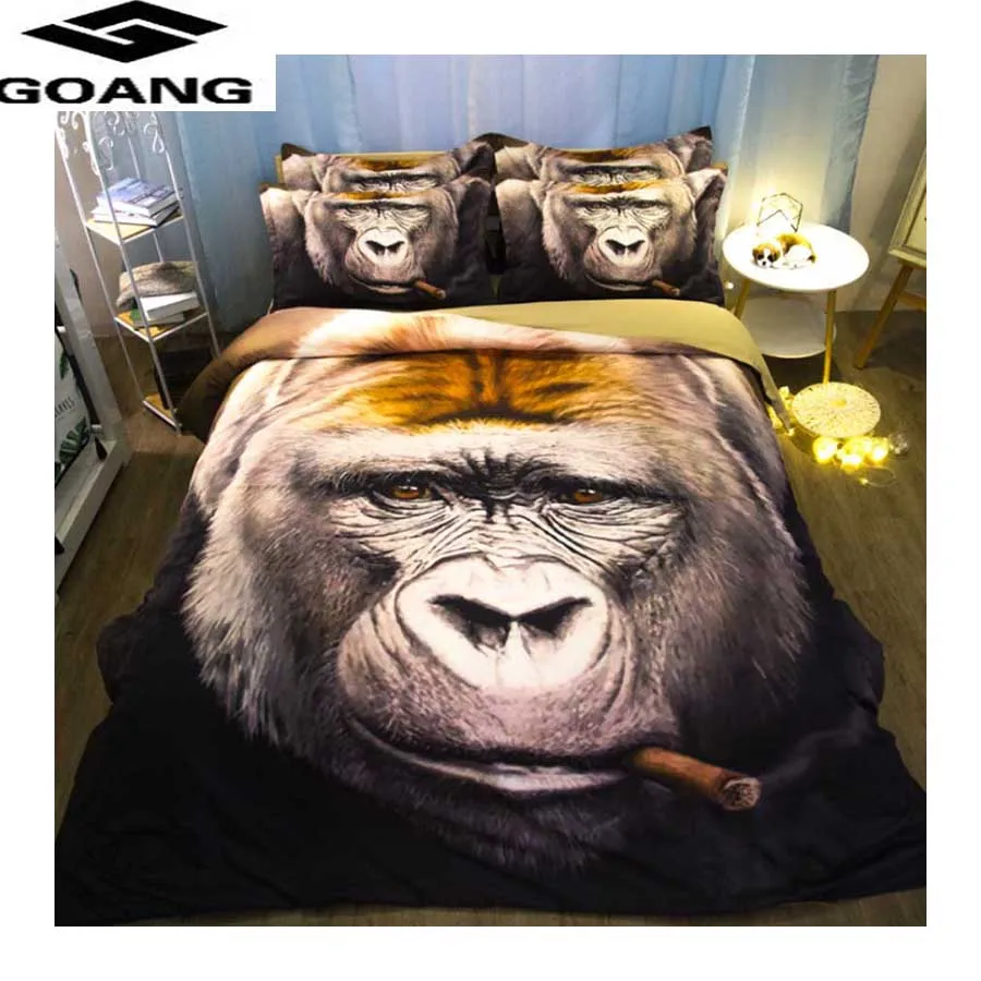 

Пододеяльник GOANG Комплект постельного белья королевского размера из хлопка, домашний текстиль, 240x220, наволочки с рисунком животных, гориллы,...