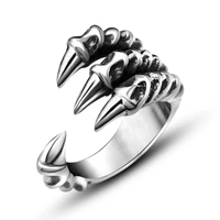 european and american hot selling students ancient silver domineering dragon claw ring fashion mens jewelry