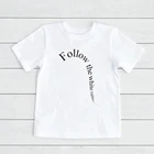 Модные топы с принтом  Follow The White Rabbit '', футболки, одежда, детская футболка с рисунком Алисы в стране чудес, тренд Прямая поставка