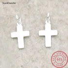 2 шт. подлинное Настоящее чистое Твердое Серебро 925 пробы ювелирное изделие для женщин религиозный крест DIY ожерелье браслет подвеска
