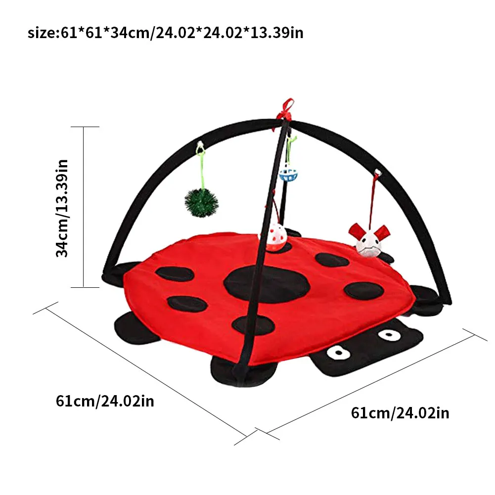 

Cat Play Mat Cat Tent Activity Center with Hang Cat Toys Balls Mice Outdoor Pets Bed Play Tent for Kitten Dogs Playing Exercise