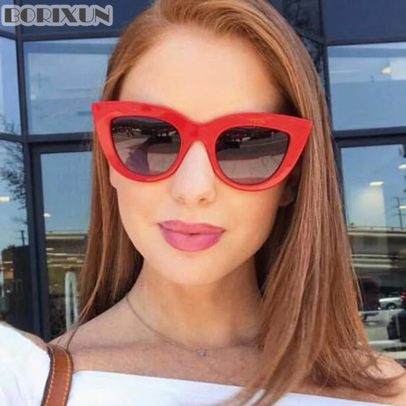 

Cat Eye Fashion Sunglasses Women Vintage Luxury Brand Designer Red Black Lens Mirror Sexy Ladies Sun Glasses Female UV400 Gafas