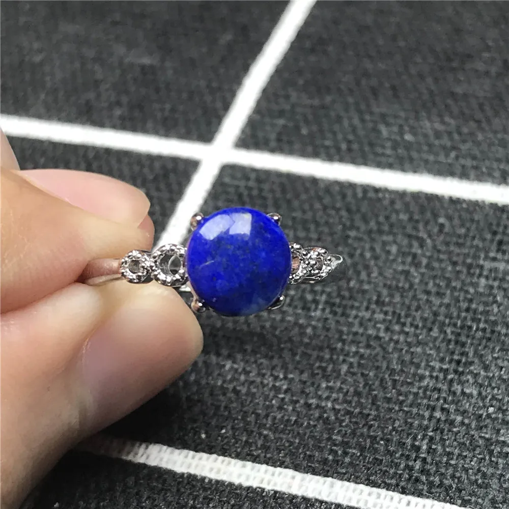 Настоящее натуральное Королевский Синий Лазурит кольцо ювелирные изделия для