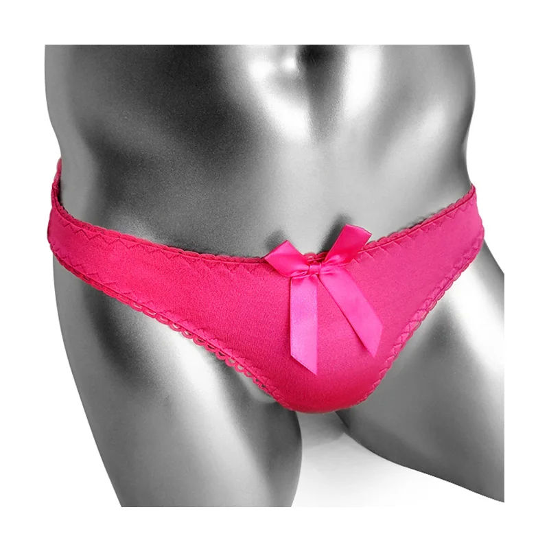 Сатиновые сексуальные трусики для Сисси с низкой посадкой мягкая Открыть Батт