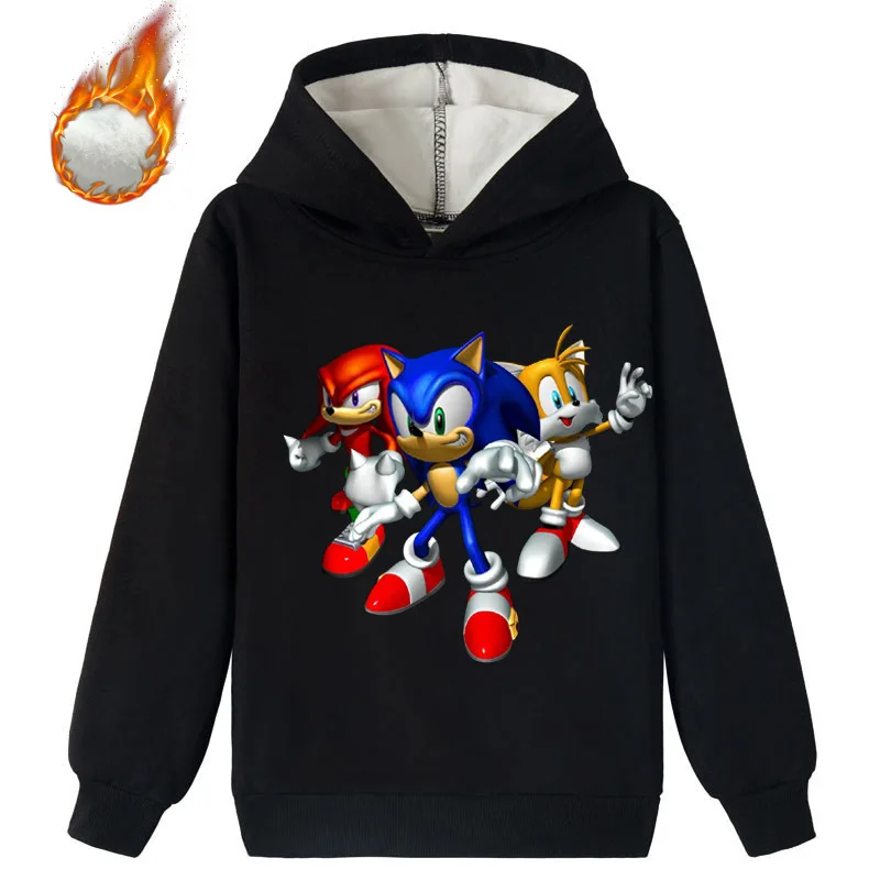 

New Hot Sale Hoodies Children Plus Velvet for Boys Clothes Spring Autumn Sweatshirt Cute Cartoon Game Coats Kids Spring Outdoor