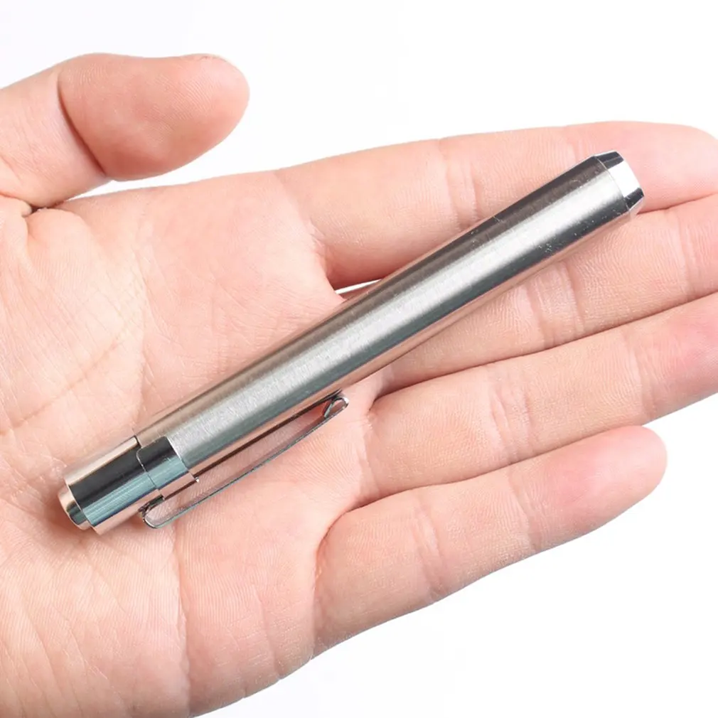 

Mini Portable Stainless Steel LED Flashlight Battery Powered UV Torch Pen Light Lamp 365nm Currency Detector Pen