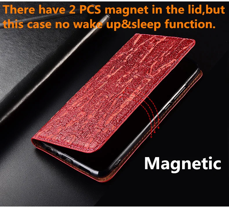

Bark pattern genuine leather magnetic phone case card holder for Xiaomi Redmi 9/Xiaomi Redmi 9A/Redmi 9C phone holster coque