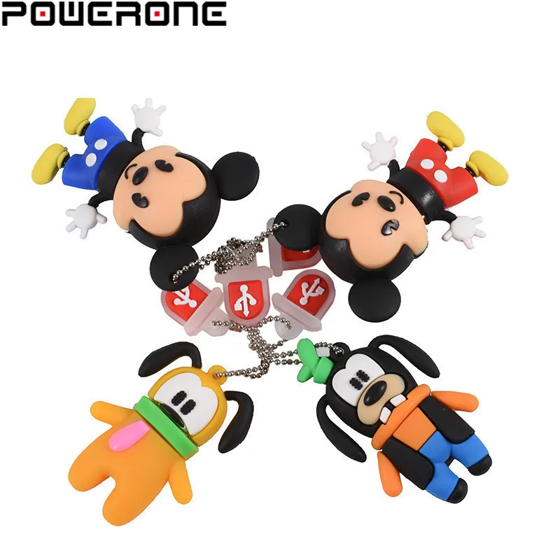 POWERONE Микки и Гуфи Плутон USB флеш накопитель животные мультфильм pendrive 4G/16 GB/32 GB/64 GB