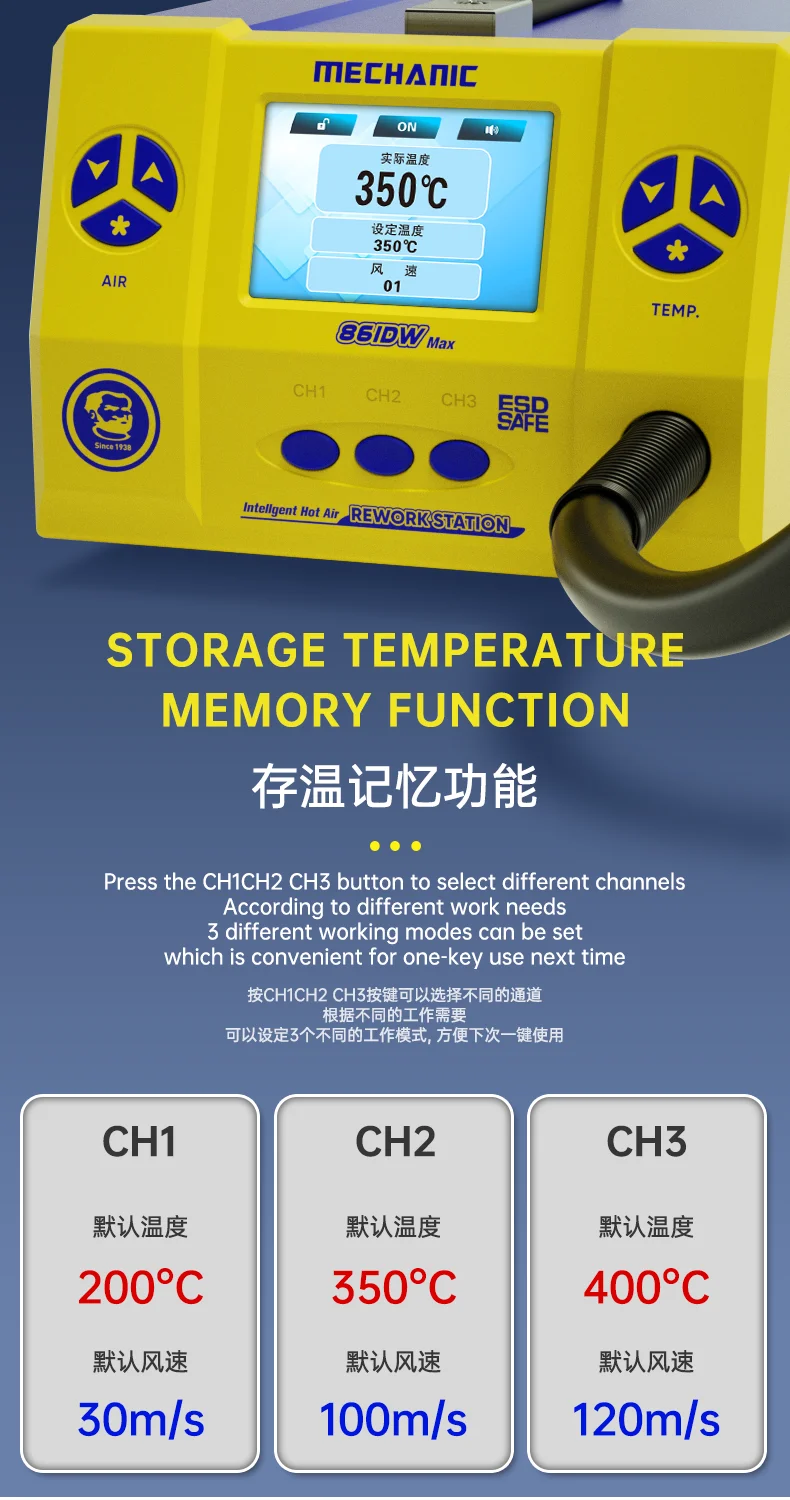 Оригинальная Бессвинцовая паяльная станция 861DW Max 1000 Вт 220/110 В горячего воздуха с
