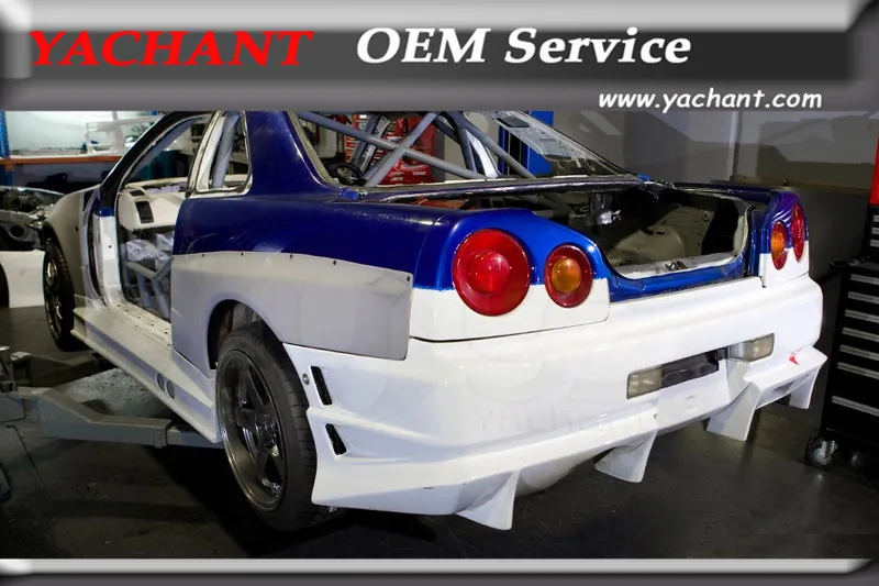 

Комплекты для заднего крыла Ca-Styling из углеродного волокна, подходят для 99-02 Skyline R34 GTT GTR, задние расширители крыльев с топливной крышкой