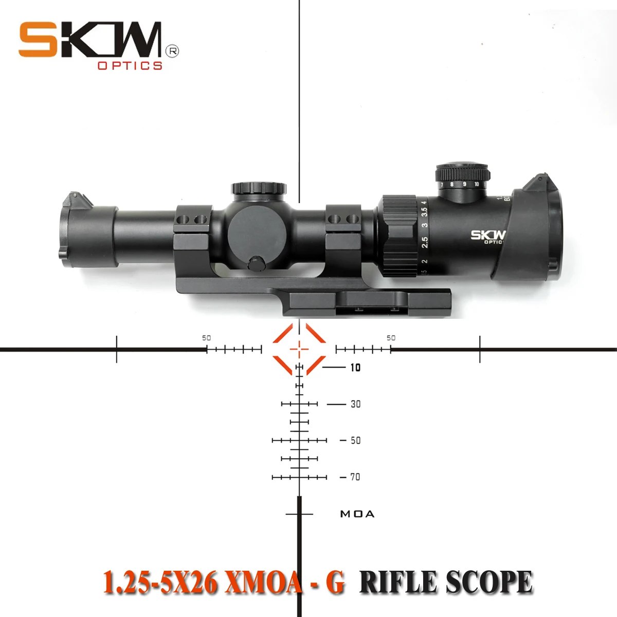 Оптический прицел SKWoptics 1 25 5x26 компактный для охоты AK AR M4 сетка MOA 30