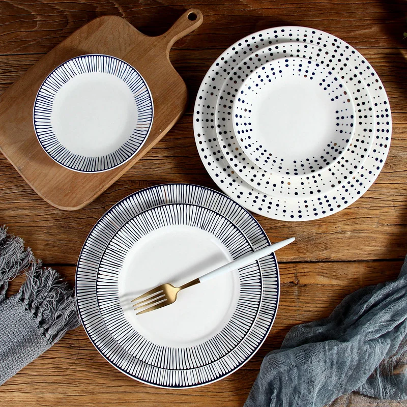 

Dinner Service Ceramic Plate Household Tableware Ceramic Serving Plates Salad Plate Steak Tray Tableware Dishwasher Dinnerware