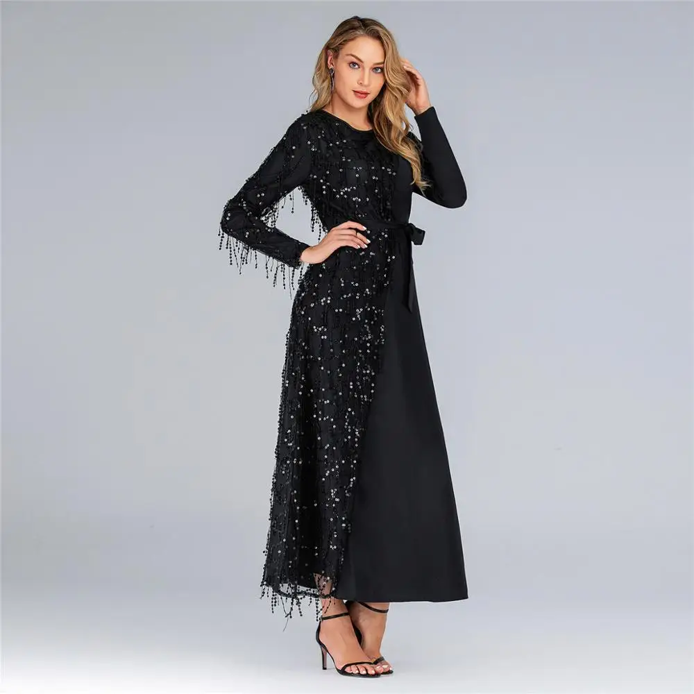 Новое поступление мусульманское платье Дубай Турция элегантное модное вечернее