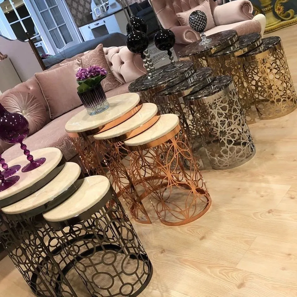 Журнальный столик Zigon из розового золота 3 lu журнальный сделанный в Турции