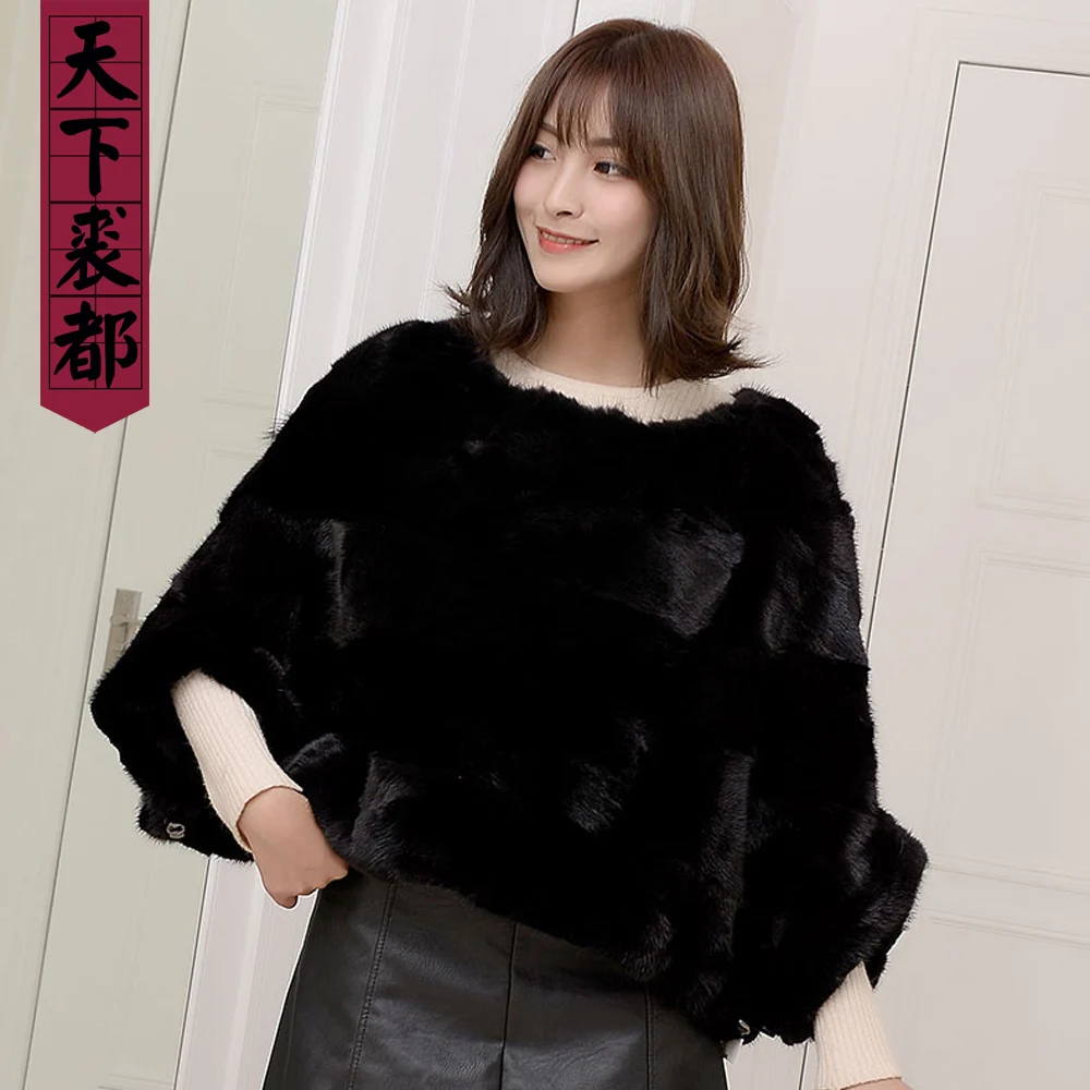 Шуба женская из 100% натурального меха норки короткая черная |