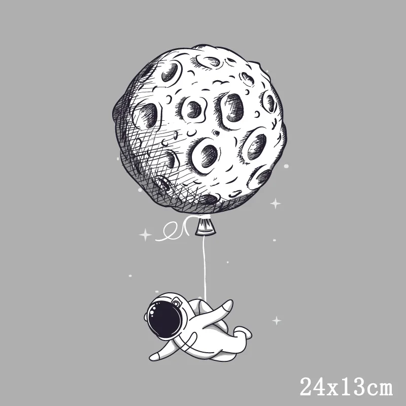 Железный На переноске астронавт патч Луна аппликация теплопередача Винил