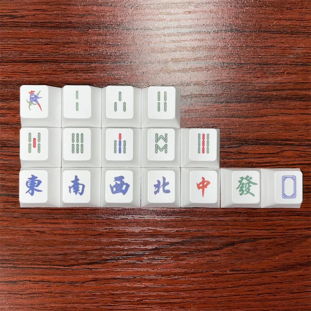 Маджонг 16 клавиш PBT кейкапсы R4 1U DIY клавиатуры Профиль Cherry DYE Sublimation для механической клавиатуры.