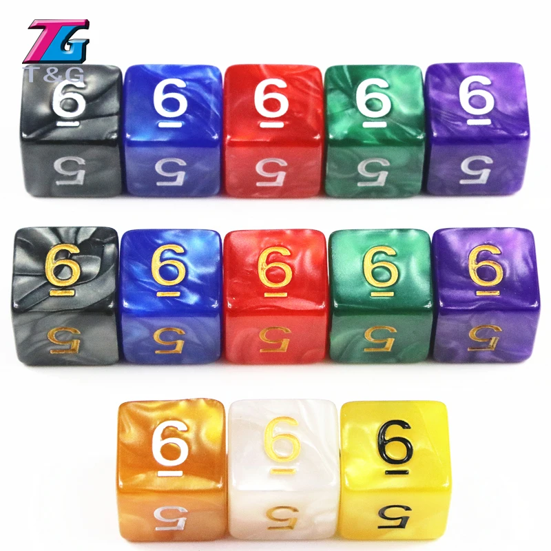 Красочные 13 Цветов D6 кости для ролевой игры DnD 6 двухсторонняя в богатый
