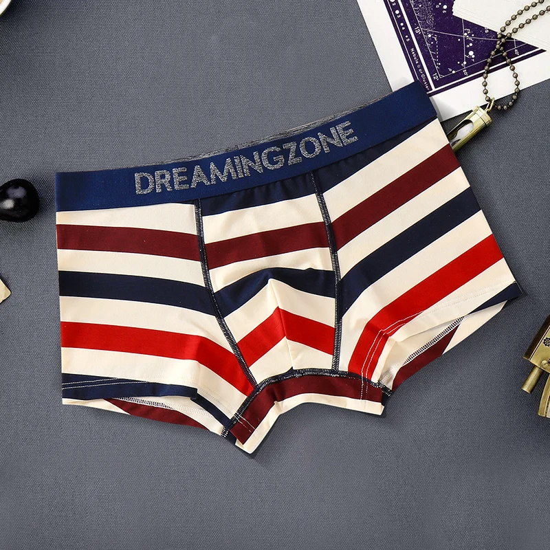 2020 Couple Sexy Underwear Modal Cotton Striped Underwear Fashion Couple Women's Underpants Men's Boxers For Lover's Panties