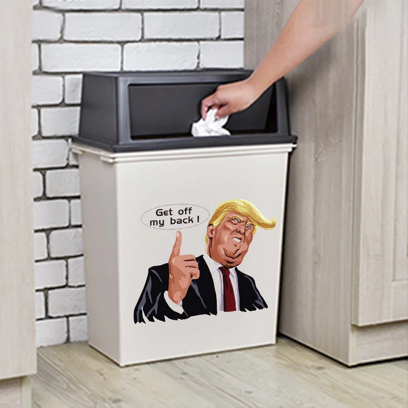 Съемные Наклейки на унитаз с юмористическим мультяшным изображением Трампа