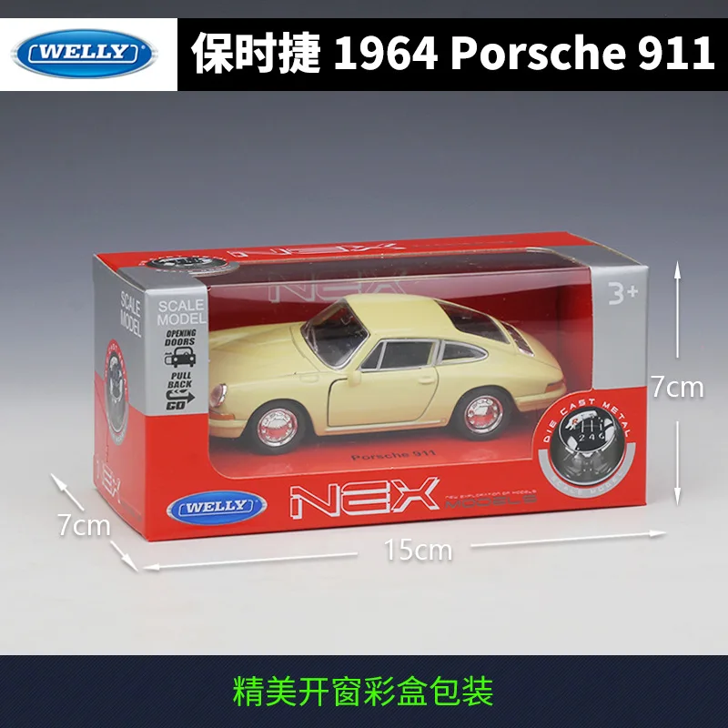 Модель автомобиля Welly 1:36 Игрушечная модель для Porsche 911 1964 игрушечного из сплава с