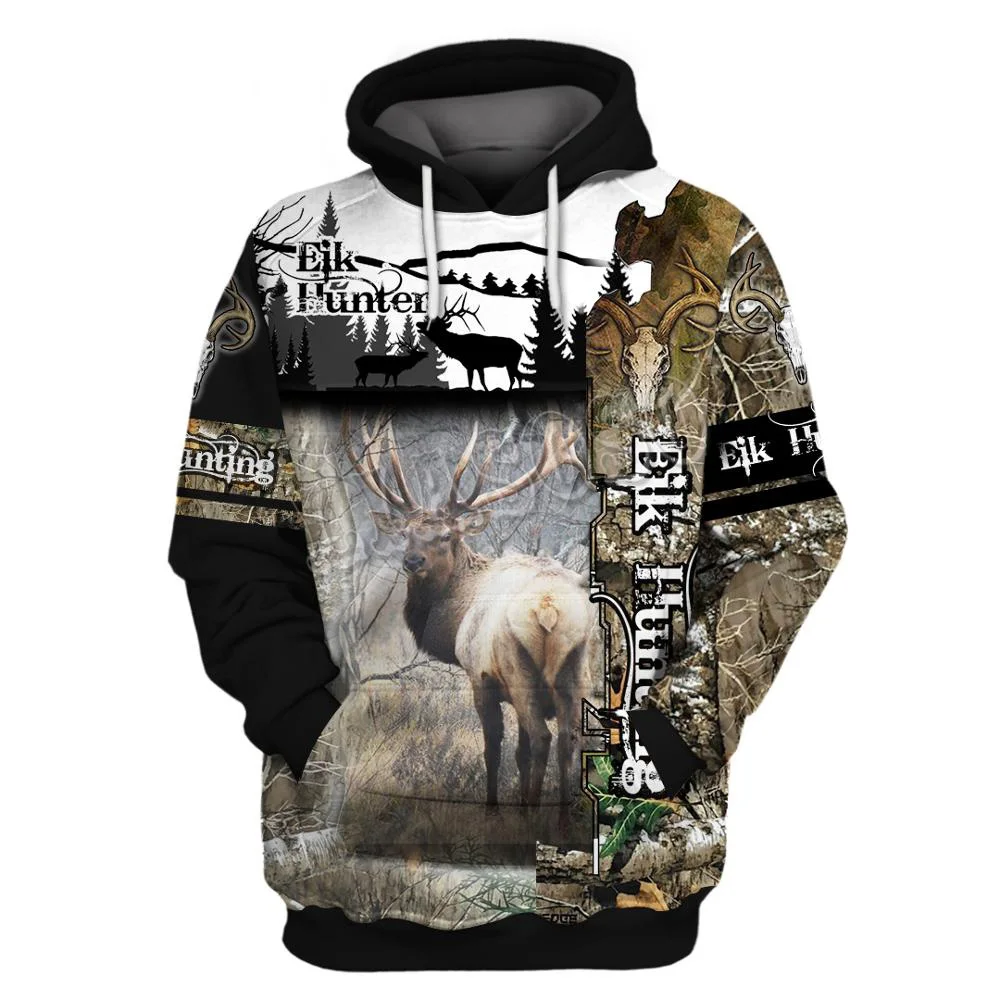 

Fall Men's tracksuit Women's hoodies men clothes harajuku streetwear Deer 3d Printed Eik Hunter Men's Hooded sweatshirt husband