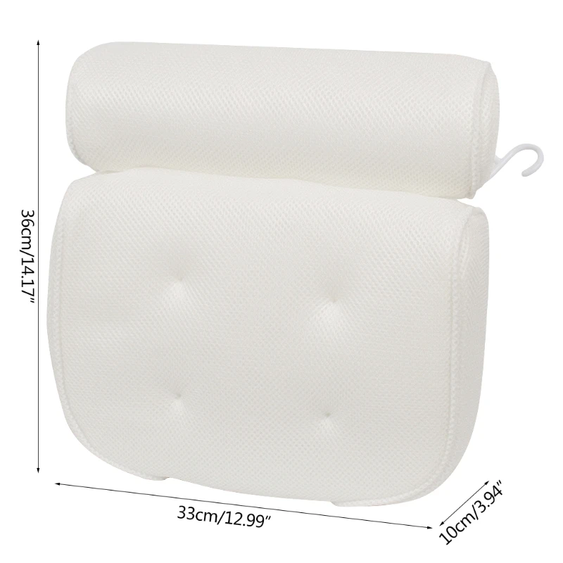 

Comfort 3D Air Mesh Bathtub Head Pillow With 4 Suction Cups 3D Bathtub Pillow