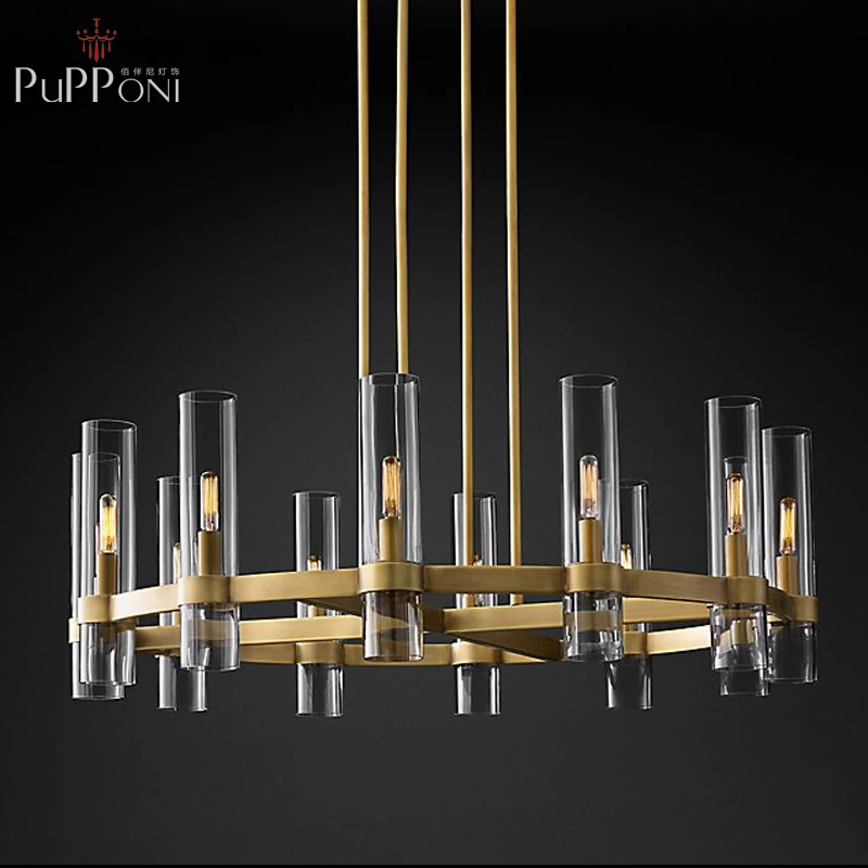 Круглая Люстра в американском стиле приспособление для освещения гостиной