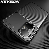 keysion shockproof case for huawei p50 p50 pro carbon fiber texture silicone phone back cover for huawei p40 lite p30 pro