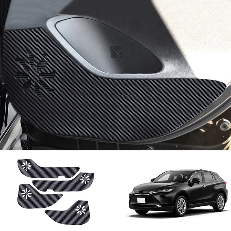 

4Pcs Car Carbon Fiber Door Anti-Kick Pad Side Edge Protection Mat Cover for Toyota Harrier 2020