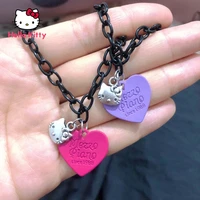 hello kitty fashion cartoon cute love necklace for girlfriend couple gift hip hop design clavicle chain