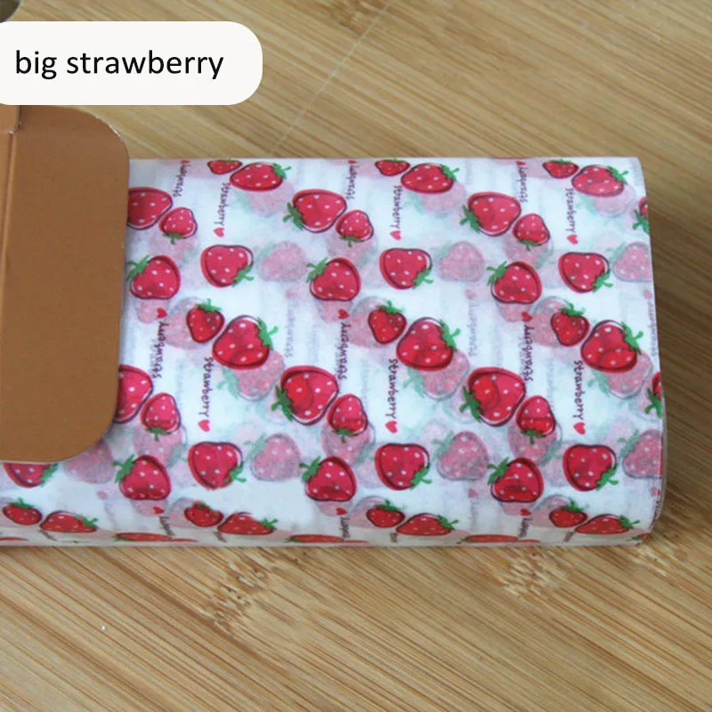 big strawberry 50 шт. пищевая вощеная бумага обертки пищевая смазка бумажные инструменты для выпечки хлеб бургер фри посылка оберточная бумага - Цвет: big strawberry