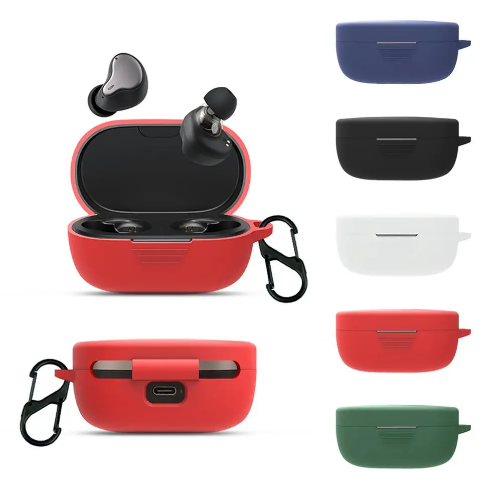 

Силиконовый чехол для наушников с крючком для Soundpeats H1, чехол для наушников Soundpeats, наушники-вкладыши с беспроводной зарядкой, кожаный чехол, ...