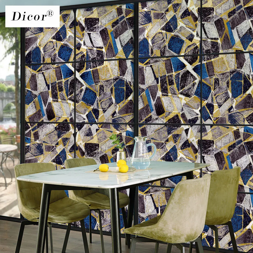 DICOR 45*200cm Irregular Square Stone Stained Window Film for Home Decor Modern Fashion 2020 New BLT2325KJ | Дом и сад