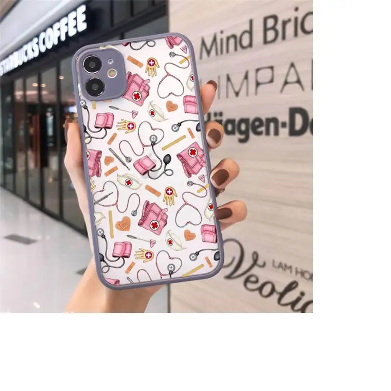 

Nurse Medical Medicine Health Heart Phone Case matte transparent For gray iPhone 7 8 x xs xr 11 12 pro plus max mini Funda Clear