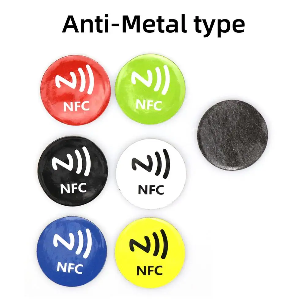 Anti-Metal type 6 шт./лот NFC метки наклейка s NTAG213 анти-Металл RFID Клейкая Этикетка Наклейка Универсальные этикетки Ntag213 тег для всех NFC телефонов - Цвет: Anti-Metal type