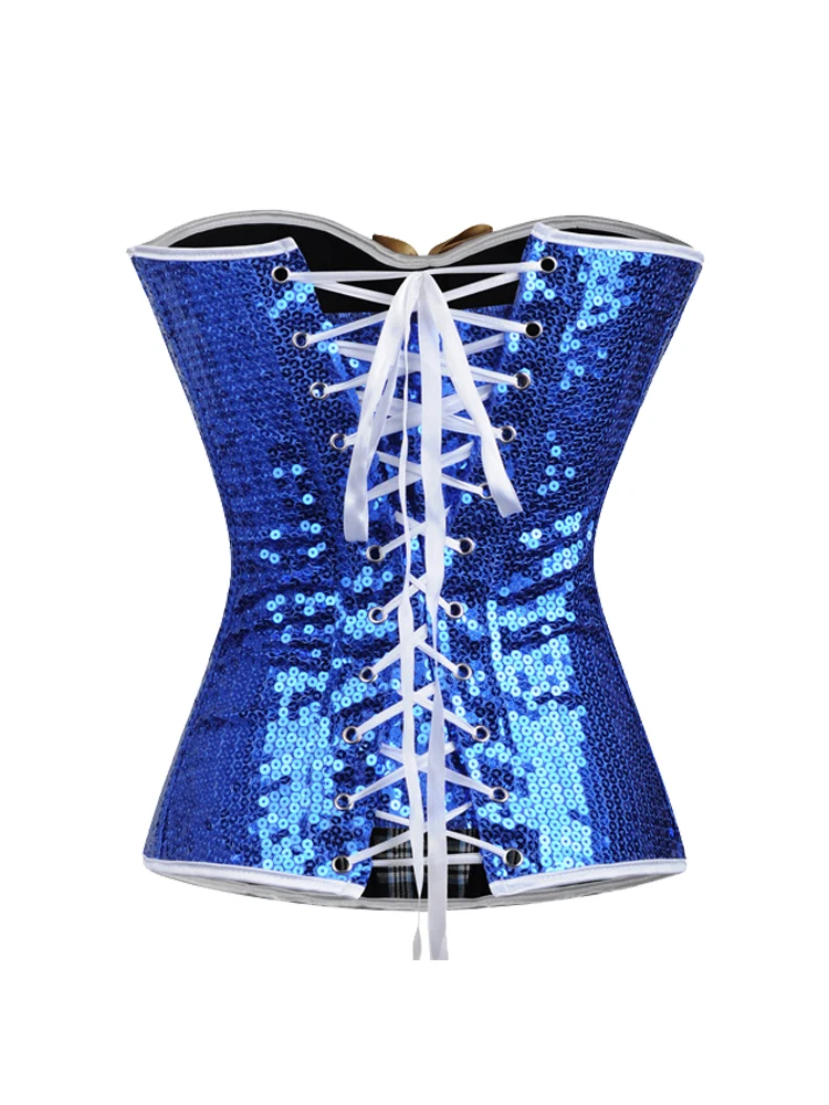 Женский Блестящий корсет пластиковый бюстье с косточками нижнее белье на