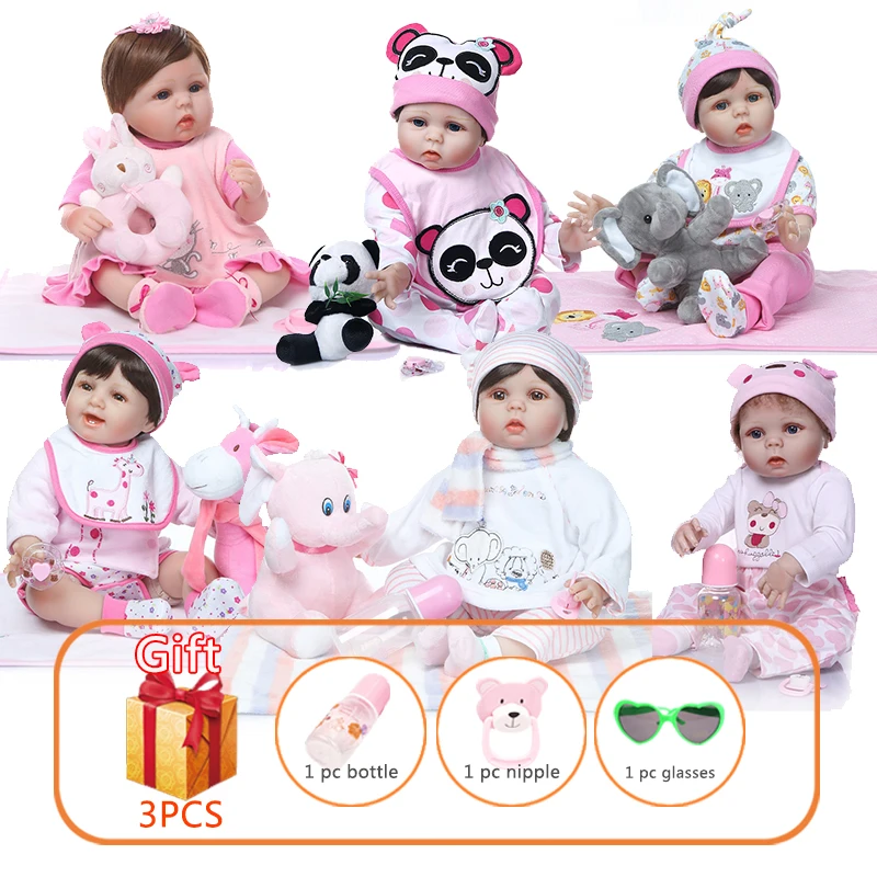 NPK 48/55 см Reborn Baby Doll Силиконовые Моделирование Малыша Кукла реалистичные мягкое