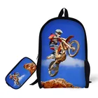 Спортивный мужской рюкзак с принтом мотоцикла, детская школьная сумка для малыша, сумка для книг для мальчика, рюкзак для ноутбука, сумки для школьников 17 дюймов
